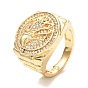 Eagle Head Cubic Zirconia Wide Band Ring for Women, Flat Round Alloy Finger Ring