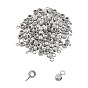 304 Stainless Steel Tube Bails, Loop Bails, Textured, Rondelle Bail Beads