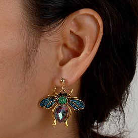 Vintage Butterfly Earrings with Diamonds, Animal Ear Jewelry for Women