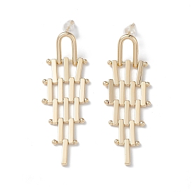 Brass Beaded Rhombus Chandelier Earrings for Women