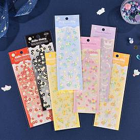 Flowers with Rabbits Paper Sticker, Self-adhesion, for Water Bottles Laptop Phone Skateboard Decoration