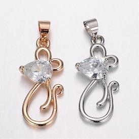 Латунные микро проложить кубического циркония подвески, мышь
