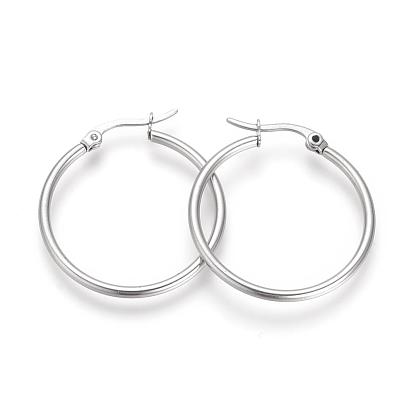 201 Stainless Steel Hoop Earrings