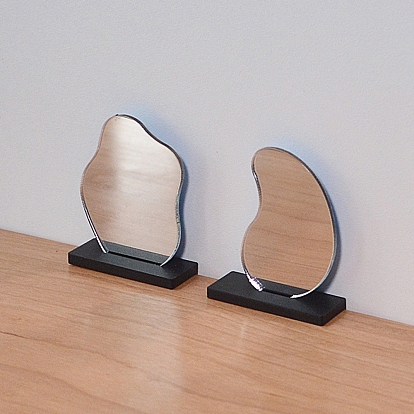 Пластиковая модель зеркала, аксессуары для кукольного домика с микро-ландшафтом, притворяясь опорными украшениями