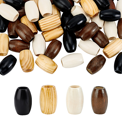 60 шт 4 цвета деревянных бусин, баррель