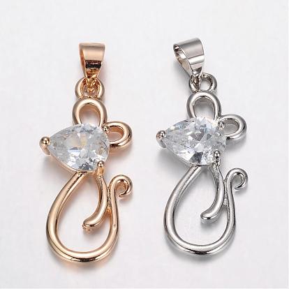 Латунные микро проложить кубического циркония подвески, мышь