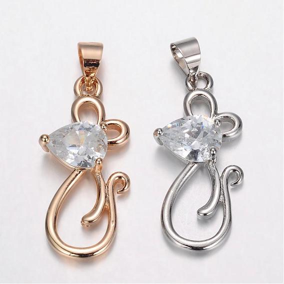 Латунные микро проложить кубического циркония подвески, мышь