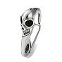 Tibetan Style 304 Stainless Steel Spring Gate Rings, Skull