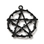 Alloy Pendant, Round with Star Pattern