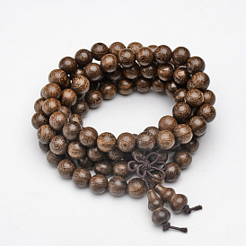 5 - ювелирные украшения буддийского стиля, браслеты / ожерелья из сандалового дерева, круглые