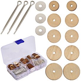 DIY Puppenbausets, einschließlich unfertiger Holzdichtungen, Eisenstifte und Dichtungen, Flachrund
