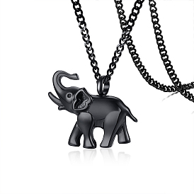 Ожерелье из урны со слоном из нержавеющей стали, памятные украшения для мужчин женщин