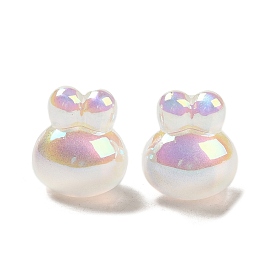 Perles acryliques plaquées, placage UV irisé, lapin