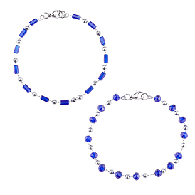 Bracelets de perles en acier inoxydable unicraftale 304, avec des perles de verre à facettes et des pinces de homard