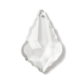 Transparent Glass Big Pendants, for Chandelier Crystal Hanging Pendants, Faceted, Leaf
