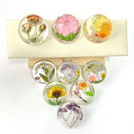47mm Hemispherical Resin Crafts Creative Amber Book Town Indoor Dry Flower Embossed Decoration Ornament
