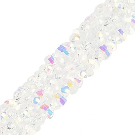 Electroplate Glass Beads Strands, Column, Faceted