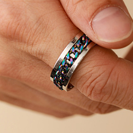 Colorful Chain Ring - Unisex Geometric Hip Hop Personalized Finger Band