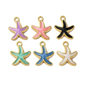 304 нержавеющей стальной эмали подвески, прелести морская звезда, вакуумное покрытие pvd, реальный 18 k позолоченный