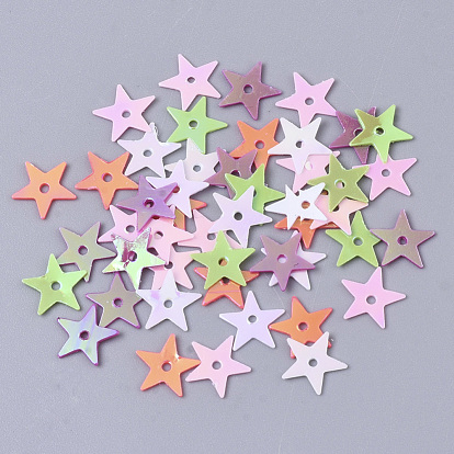 Аксессуары для орнаментов, пластиковые пайетки / блестки из пвх, AB цвет, звезда