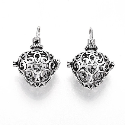 Подвески из латуни, без никеля , для ожерелья, полые сердца