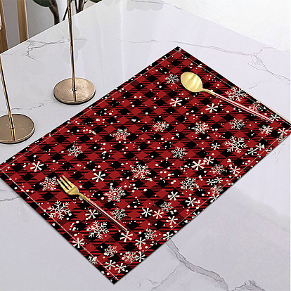 Christmas holiday decorative placemat Santa Claus snowflake placemat home kitchen insulated coaster anti-scalding western placemat