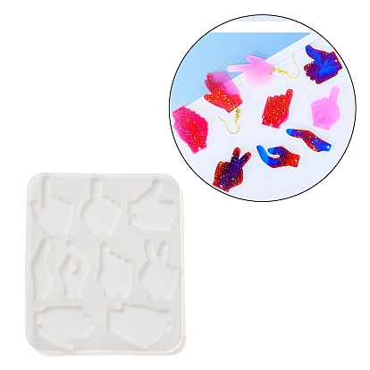 Gesture Pendant DIY Silicone Molds, Resin Casting Molds, for UV Resin, Epoxy Resin Craft Making
