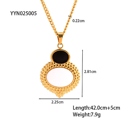 Элегантные 304 овальные подвески из белой нержавеющей стали для женщин, золотые