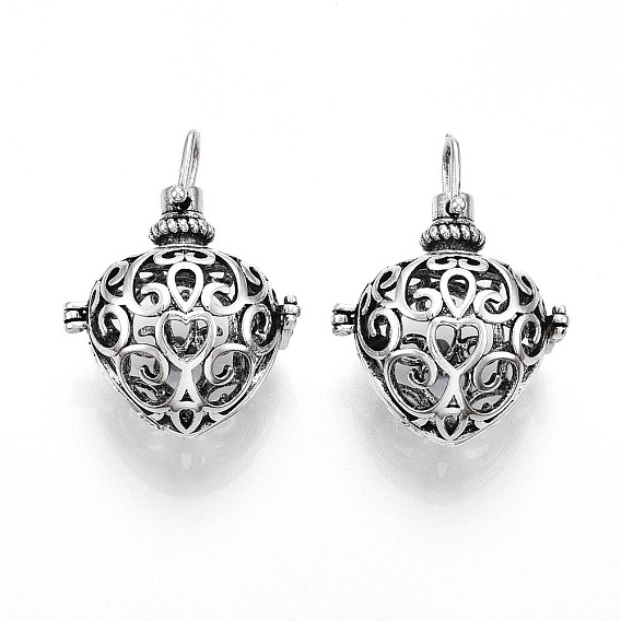 Подвески из латуни, без никеля , для ожерелья, полые сердца