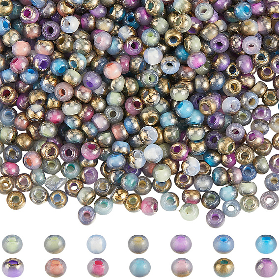 84G 14 Colors Glass Seed Beads, Round