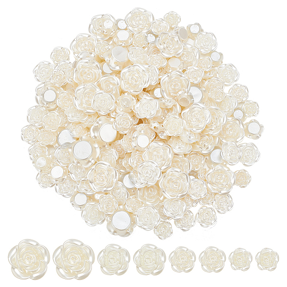 160шт 4 стили бусины из АБС-пластика, цветок