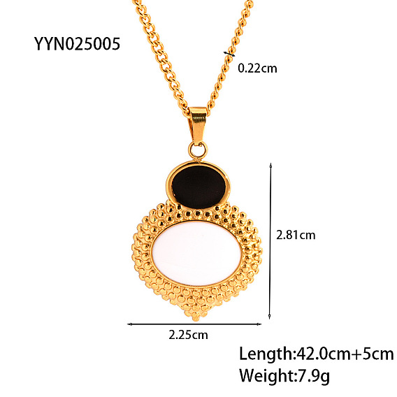 Элегантные 304 овальные подвески из белой нержавеющей стали для женщин, золотые