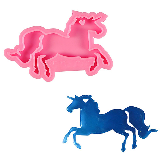 DIY Silicone Unicorn Pendant Molds, Resin Casting Molds, for UV Resin, Epoxy Resin Jewelry Making