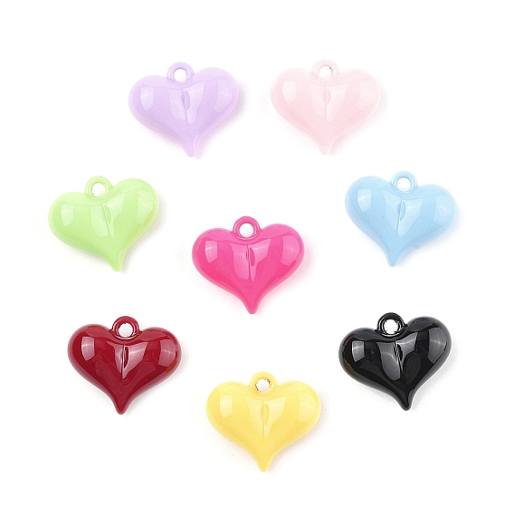 Непрозрачные акриловые подвески, сердце