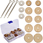 DIY Doll Making Kits, including Unfinished Wooden Gaskets, Iron Pins & Gaskets, Flat Round