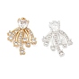 Латунные микропаве прозрачные подвески с фианитом, сердце с цветочными подвесками