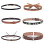 6 шт 6 стиль искусственная кожа юго-западный ковбойская шляпа лента, Сплав с поиска, накладная тесьма для шляпных аксессуаров