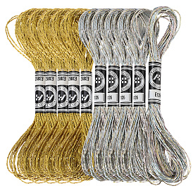 10 мотки 2 цвета 12 мулине для вышивания из металлизированного полиэстера, блестящие нитки для вышивки крестиком для рукоделия, ручная вышивка, браслеты дружбы плетеная веревка