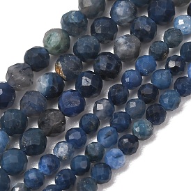 Natural Blue Pietersite Beads Strands, Round, Faceted