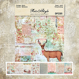 8 Sheets A5 Scrapbook Paper Pads, for DIY Album Scrapbook, Background Paper, Diary Decoration