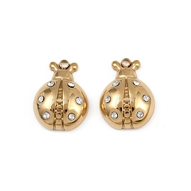 304 прелести нержавеющей стали, со стразами, очарование божьей коровки