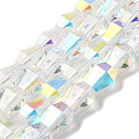 Electroplate Glass Beads Strands, AB Color, Faceted, Teardrop