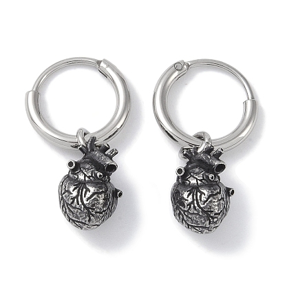 316 серьги-кольца из хирургической нержавеющей стали, сердце