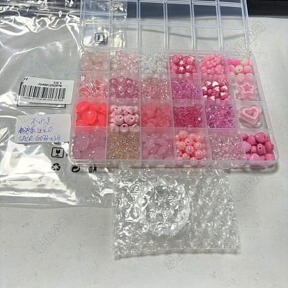 404pcs Acrylperlen, Perle in Perlen, Mischformen