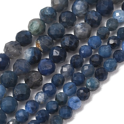 Natural Blue Pietersite Beads Strands, Round, Faceted