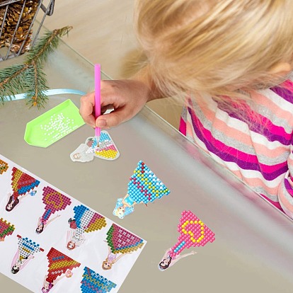 DIY Diamond Painting Stickers Kits For Kids, with Diamond Painting Stickers, Rhinestones, Diamond Sticky Pen, Tray Plate and Glue Clay, Girl