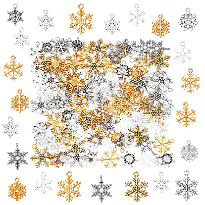 120 шт 12 стили подвески из сплава в тибетском стиле, прелести снежинки