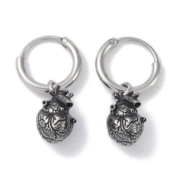 316 серьги-кольца из хирургической нержавеющей стали, сердце