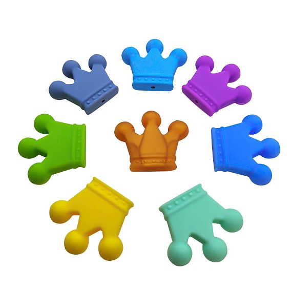 Food Grade Eco-Friendly Silicone Focal Beads, Crown