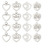 16 шт 4 стиль 304 подвески из нержавеющей стали, лазерная резка, сердце